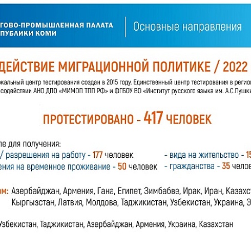 Президенту ТПП России Сергею Катырину представлена информация о работе ТПП Коми за 2022 год