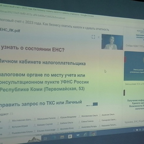 В ТПП Коми состоялся семинар «Единый налоговый счет с 2023 года. Как бизнесу платить налоги и сдавать отчетность?» 