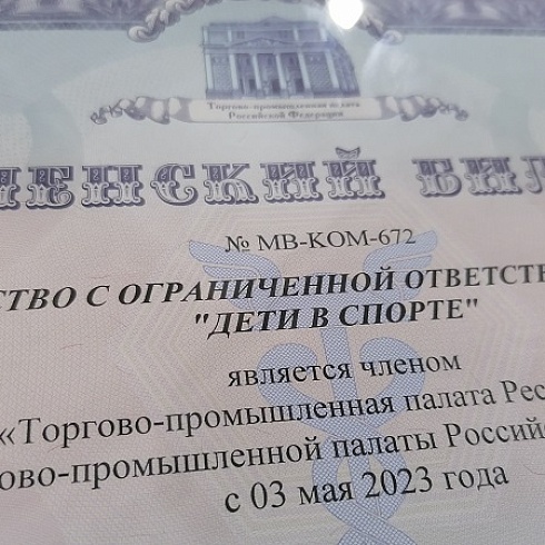 Членский билет ТПП Коми в День физкультурника вручен спортивному клубу «Дети в спорте» 